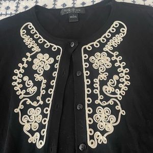 Black with cream detail cardigan size large